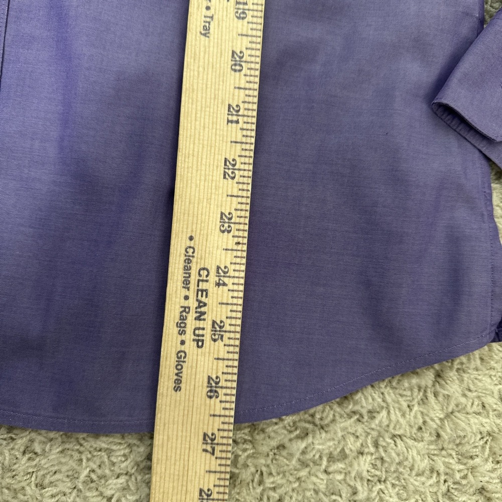 Foxcroft Non Iron Shaped Fit Long Sleeve Button‎ Up Blouse Shirt Purple Career 8 - Picture 9 of 10
